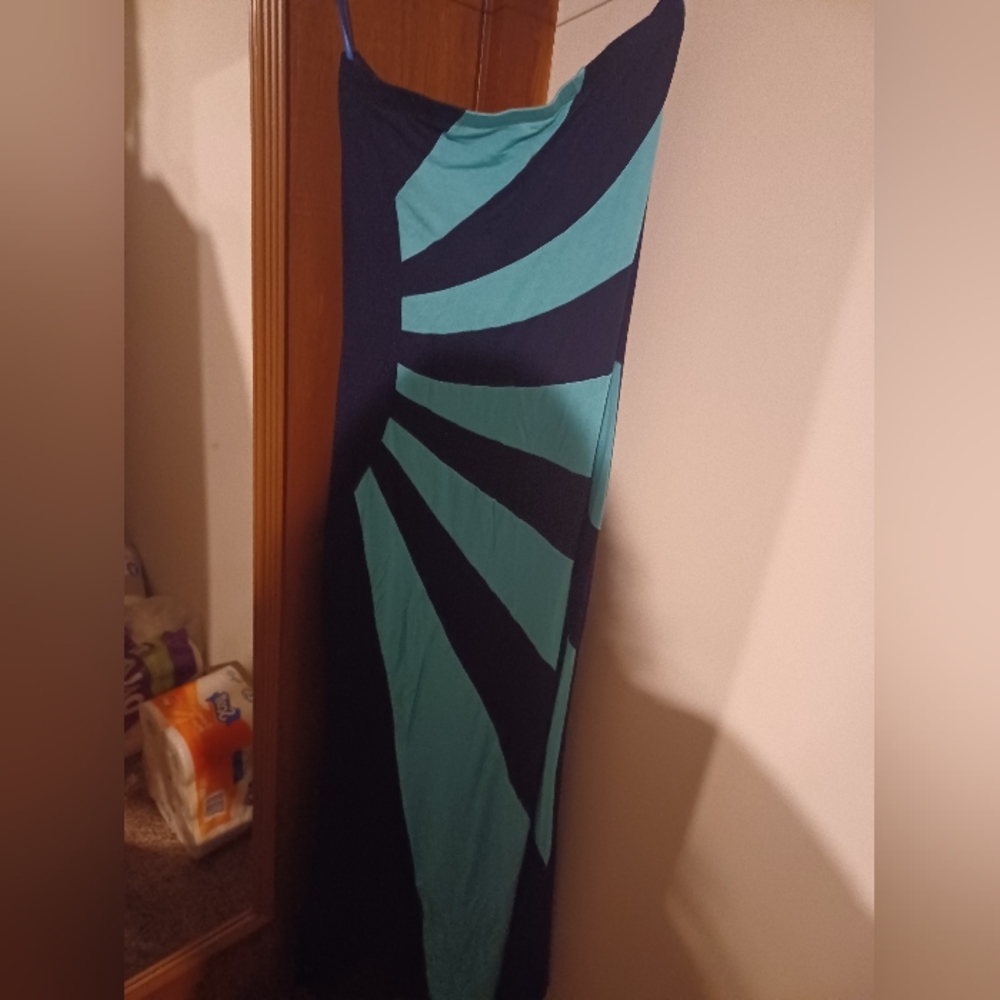 Blue and Teal Maxi Dress
